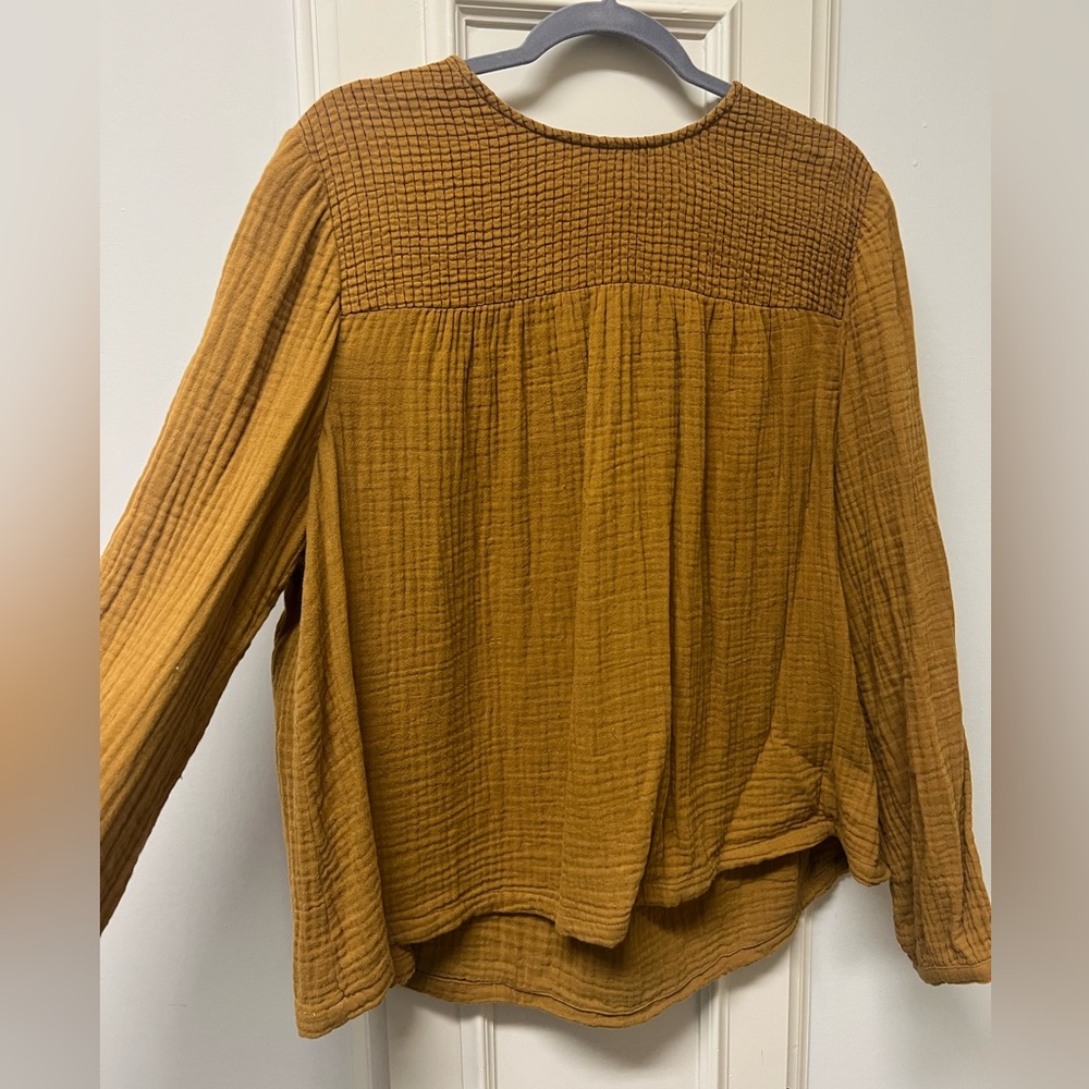 Madewell Mustard Textured Blouse